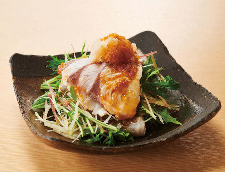 霜降りかんぱちと水菜のおろしあえ
