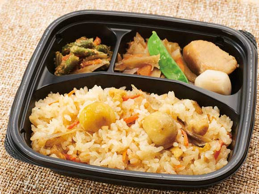 栗おこわと鶏肉甘辛煮