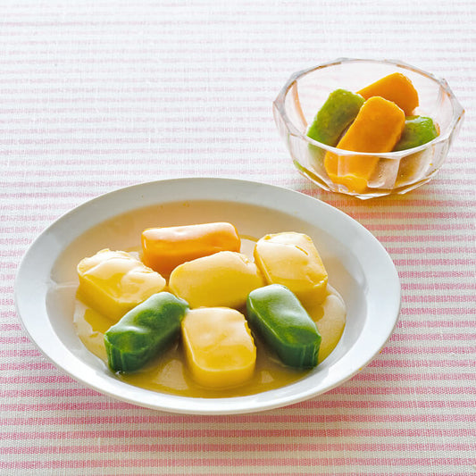 やさしいおかずセット朝のムース食 たまごと小松菜のソテー