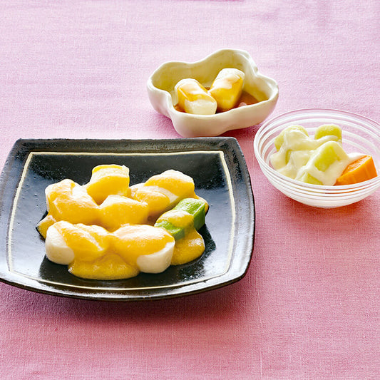 やさしいおかずセット昼・夜のムース食 鶏肉の卵とじ