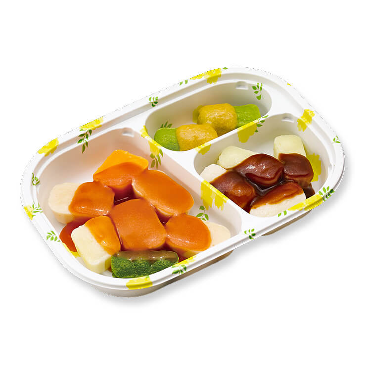 やさしいおかずセット昼・夜のムース食　いかの甘酢あん_pkg