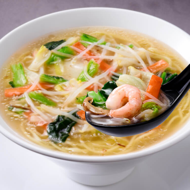 えびと野菜のあんかけラーメン_調理例