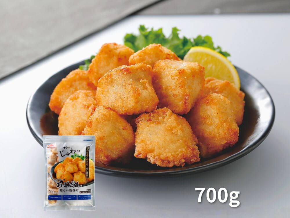 魚屋が作った あごだし 鶏むねから揚げ皿盛り