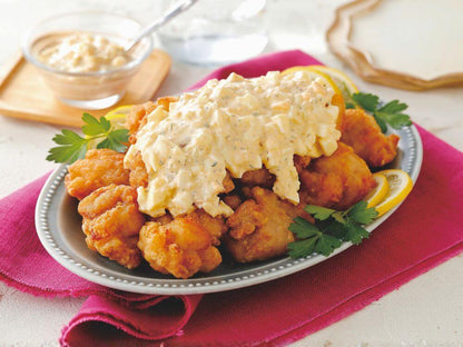 魚屋が作った あごだし 鶏ももから揚げ調理例